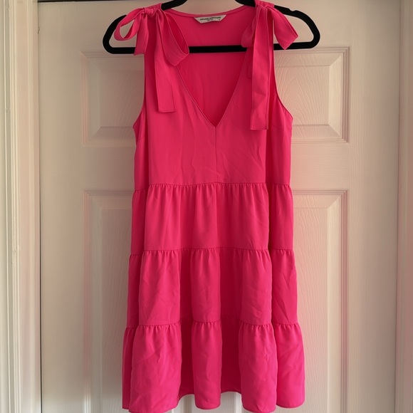 AMANDA UPRICHARD Revolve Hot Pink Pruitt Tiered Mini Dress XS - Picture 5 of 8